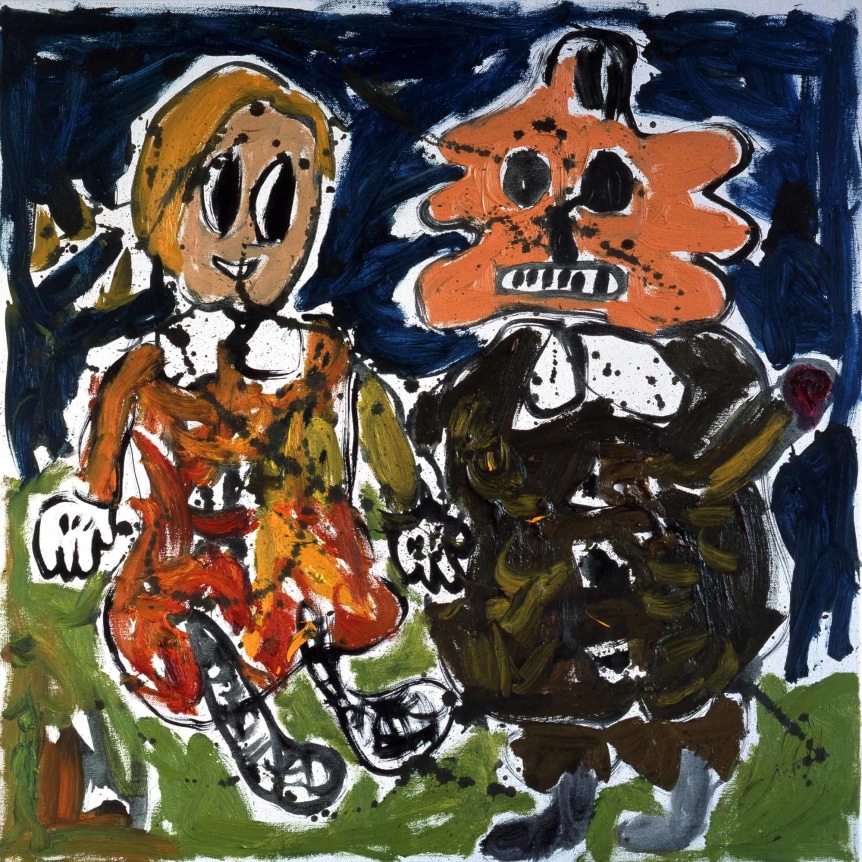 Untitled (Mann u. Frau), 2007. Oil on canvas, 35.43 x 35.43 inches (90 x 90 cm).