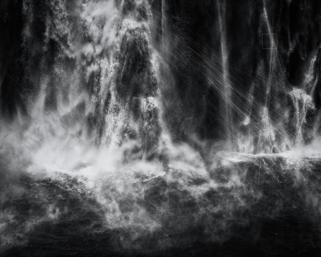 Shoshone Falls Hough Transform; Haar, 2017. Silver Gelatin Print, 48 x 60 inches (121.9 x 152.4 cm).
