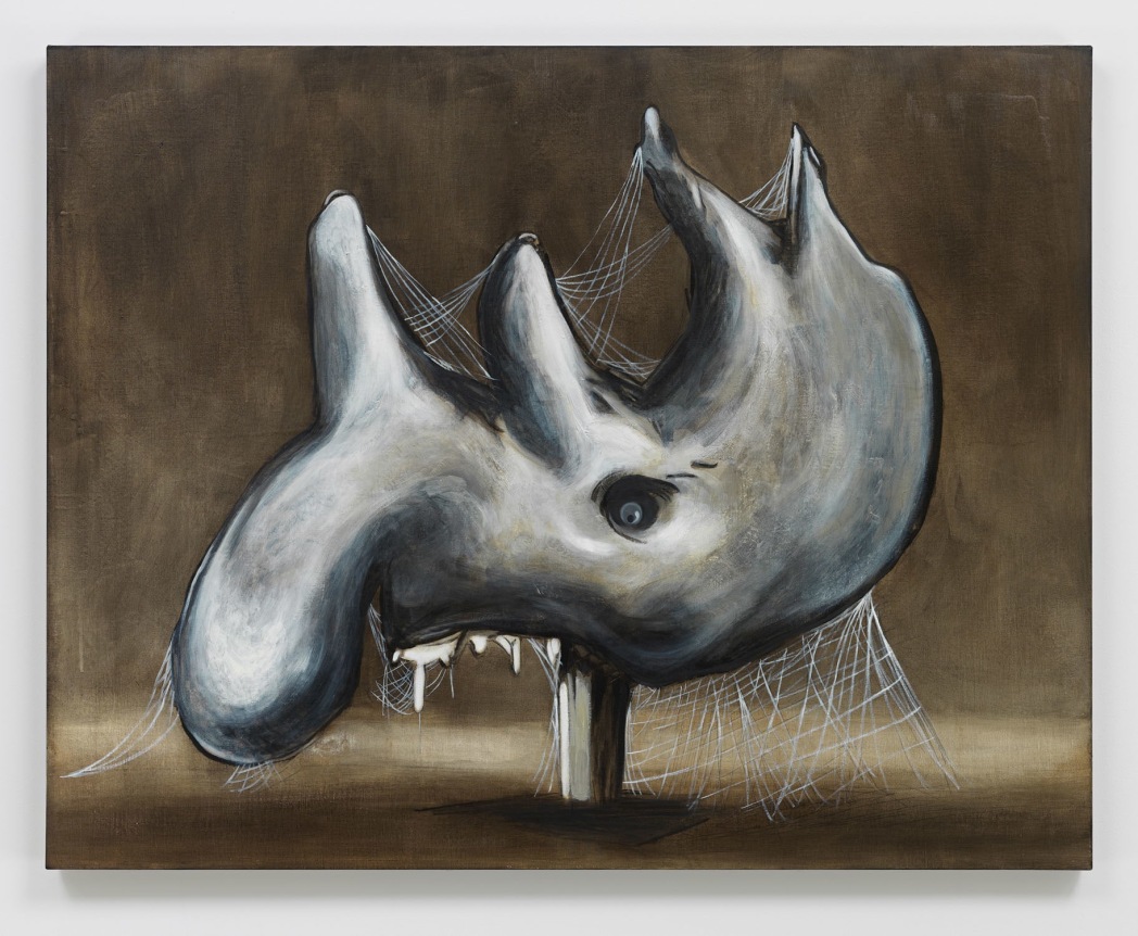 Skin. Horn. Teeth., 2019. Oil on linen, 35 x 44 1/2 inches (88.9 x 113 cm).