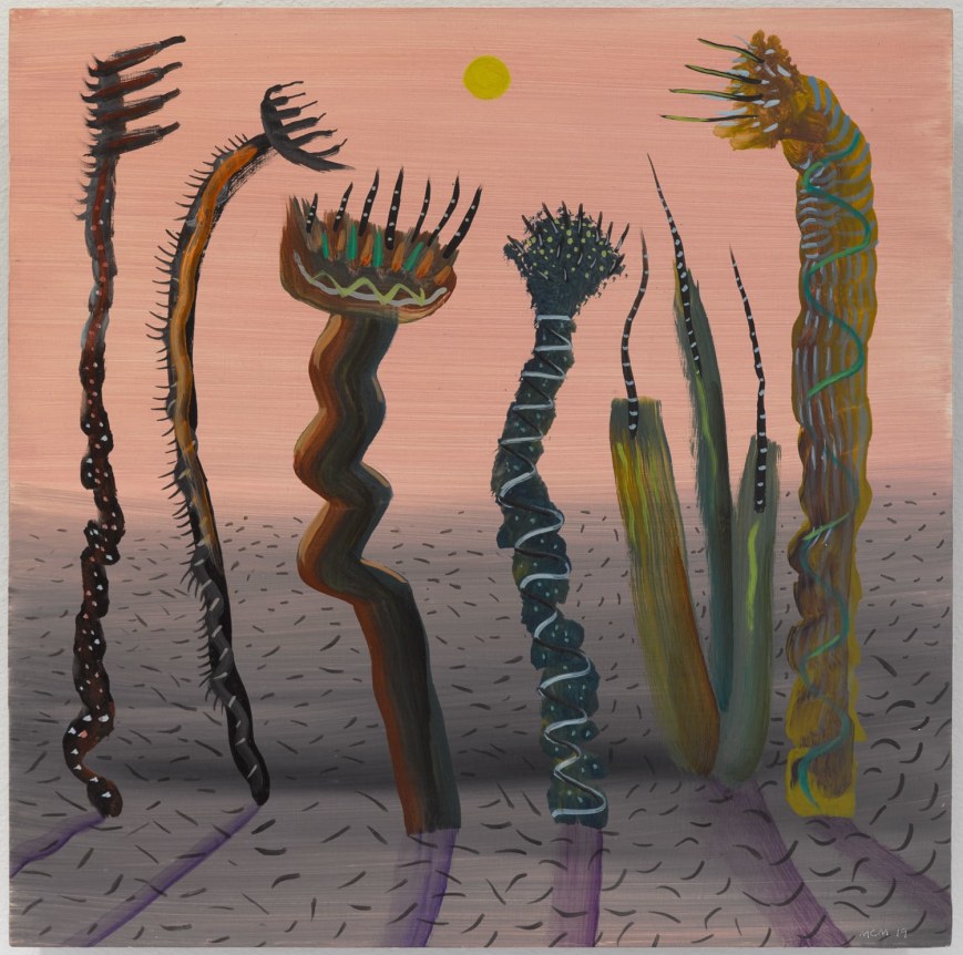 Jungle of the future, 2019. Oil on panel, 11 13/16 x 11 13/16 inches (30 x 30 cm).