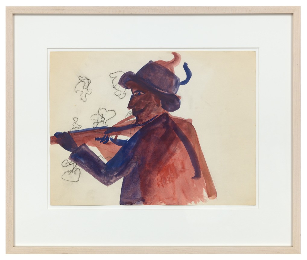 Untitled. Watercolor and chalk on paper, 10.59 x 14.13 inches (26.9 x 35.9 cm).