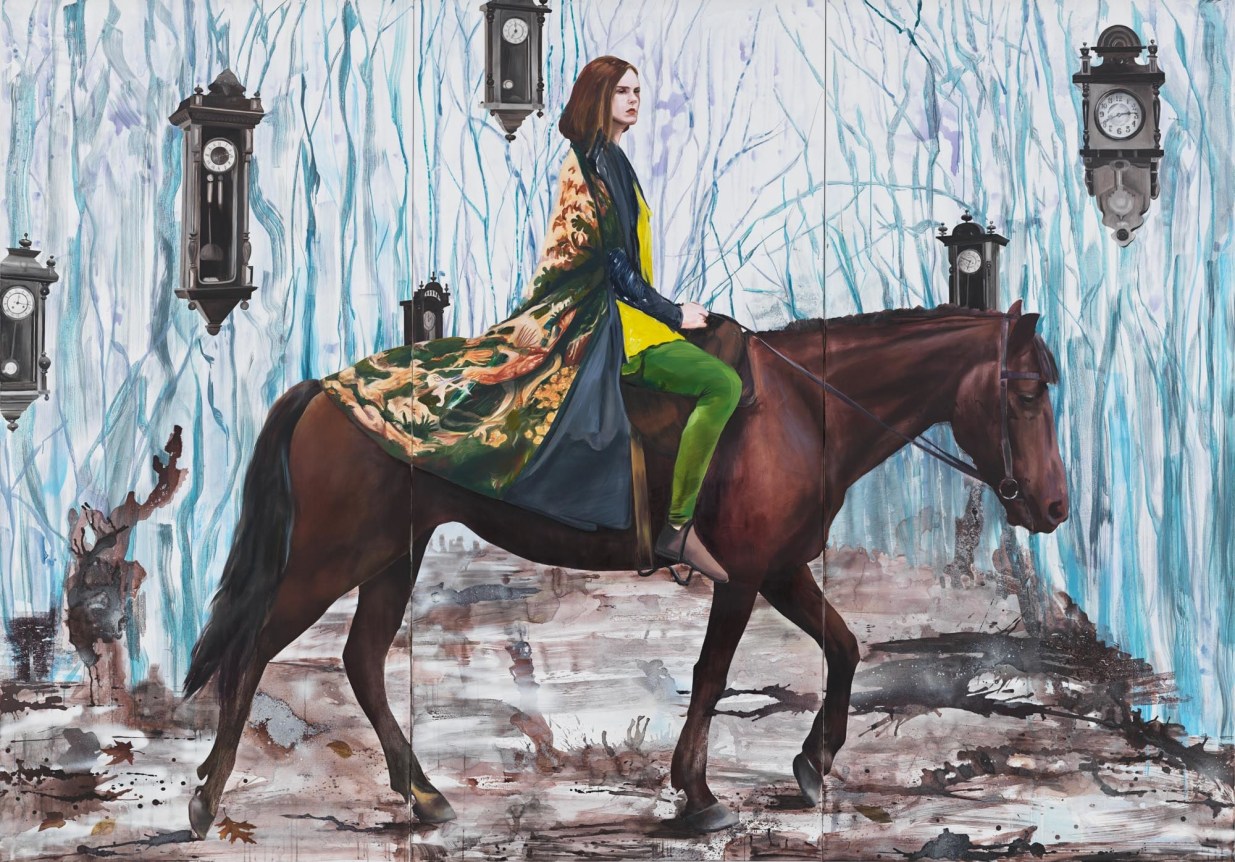 Mysteria, 2016. Oil and acrylic on canvas, 102 3/8 x 146 1/2 inches (260 x 372 cm).