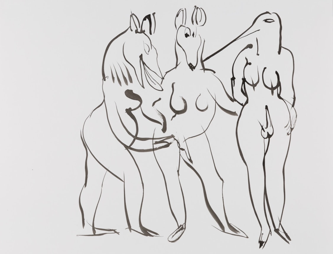 Tropics of Love, 2014. Ink on paper mounted to dibond, 19 3/8 x 25 1/8 inches (49.2 x 63.8 cm).