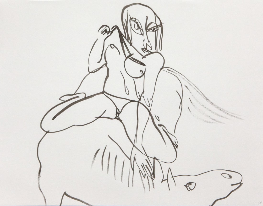 Tropics of Love, 2014. Ink on paper mounted to dibond, 19 3/8 x 25 1/8 inches (49.2 x 63.8 cm).