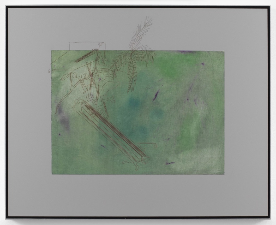 Alterity Line, 2002-2017. Oil paint on canvas mounted to dibond with laser etching, Dibond 19 9/16 x 24 7/16 inches (49.7 x 62.1 cm), Frame 20 1/4 x 25 inches (51.4 x 63.5 cm).
