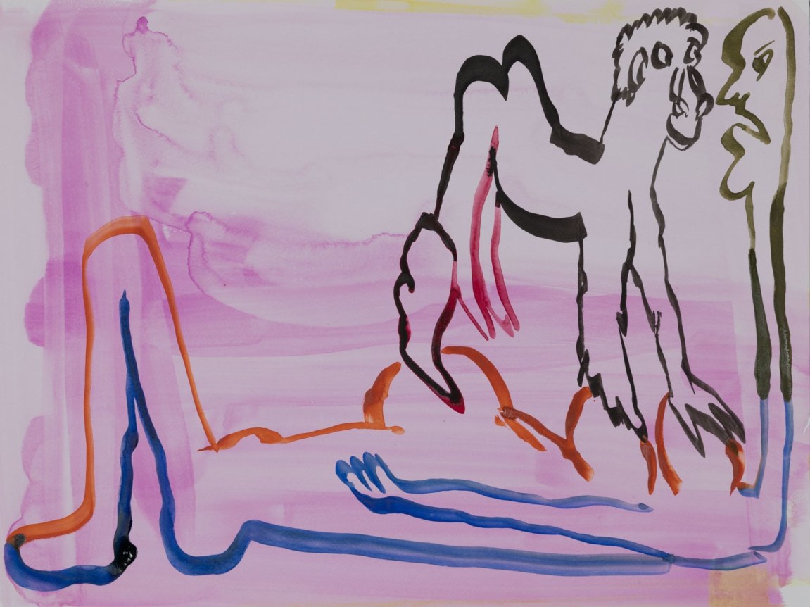 Enemy of the Snow, 2018. Watercolor on paper mounted to dibond, 8 7/8 x 11 3/4 inches (22.5 x 29.8 cm).