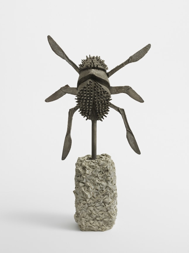 BOS, 2019. Bronze, cement, 13 1/4 x 11 1/4 x 1 5/8 inches (33.7 x 28.6 x 4.1 cm).