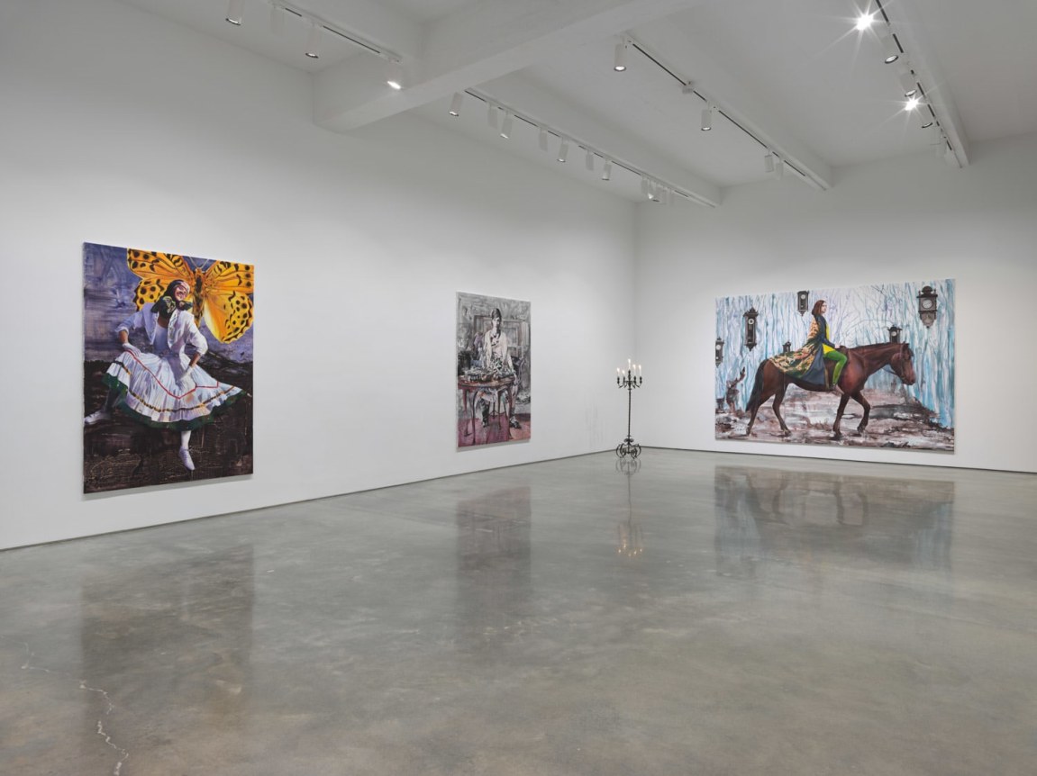 Paulina Olowska, "Wisteria, Mysteria, Hysteria." Installation view, 2016. Metro Pictures, New York.