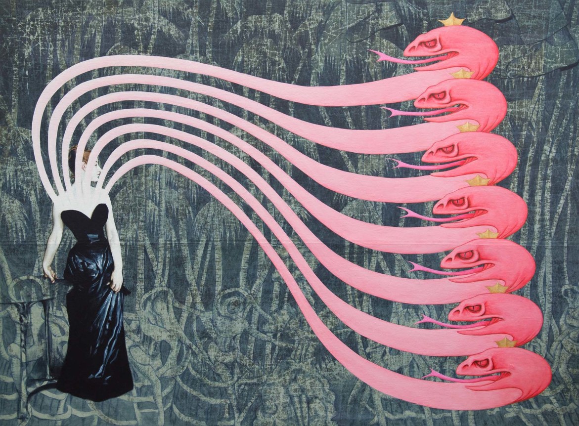 The Woman In The Wilderness, 2016. Acrylic on muslin, 48 x 65 in (121.9 x 165.1 cm).