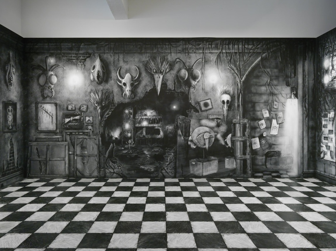 Alexandre Singh, A Gentle Horror. Installation view, 2019. Metro Pictures, New York.