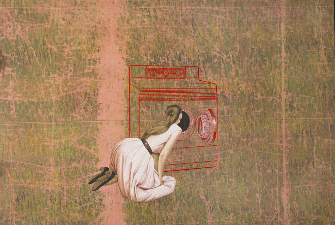 Into the Void, 2015. Acrylic on muslin, 38 x 57 inches (96.5 x 144.8 cm).