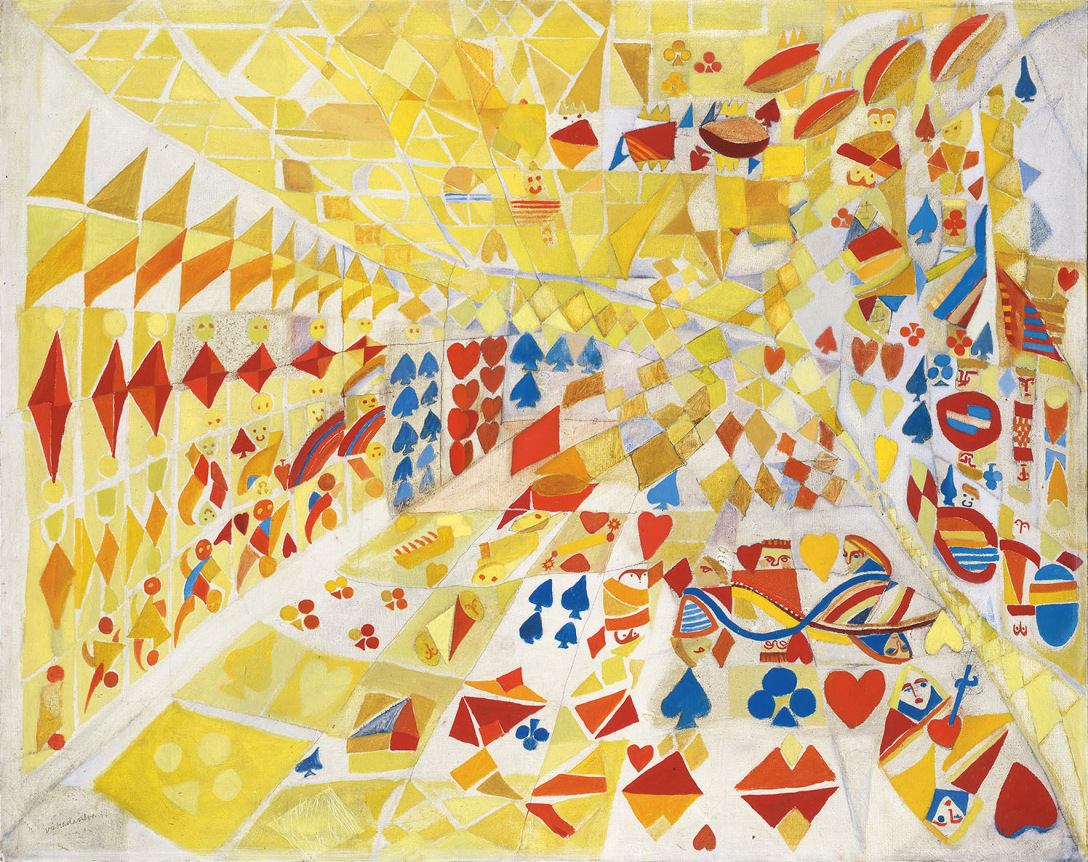 Maria Helena Vieira da Silva, Le Jeu de cartes, 1937, Oil on canvas with graphite, 73 by 92 cm (28&frac34; by 36&frac14; in.)