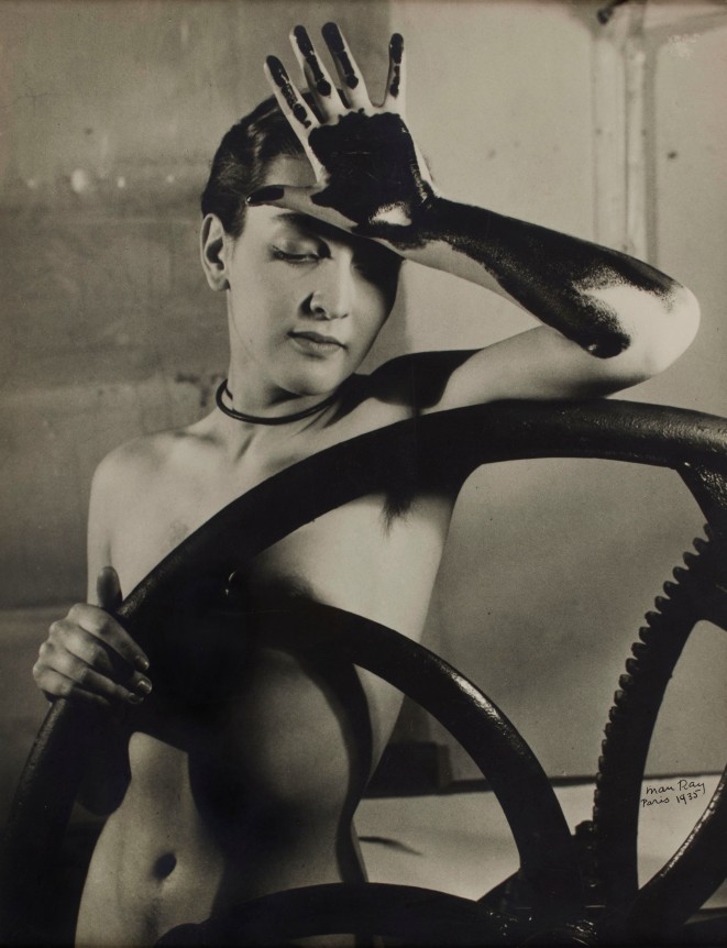 Man Ray, Meret Oppenheim at the Printer's Wheel (Erotique Voil&eacute;e), 1933
