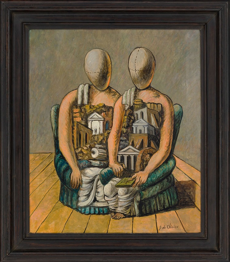 Giorgio de Chirico, Gli Archeologi, 1965 Oil on canvas 60 by 50 cm (23⅝ by 19&frac34; in.) DDG 65079