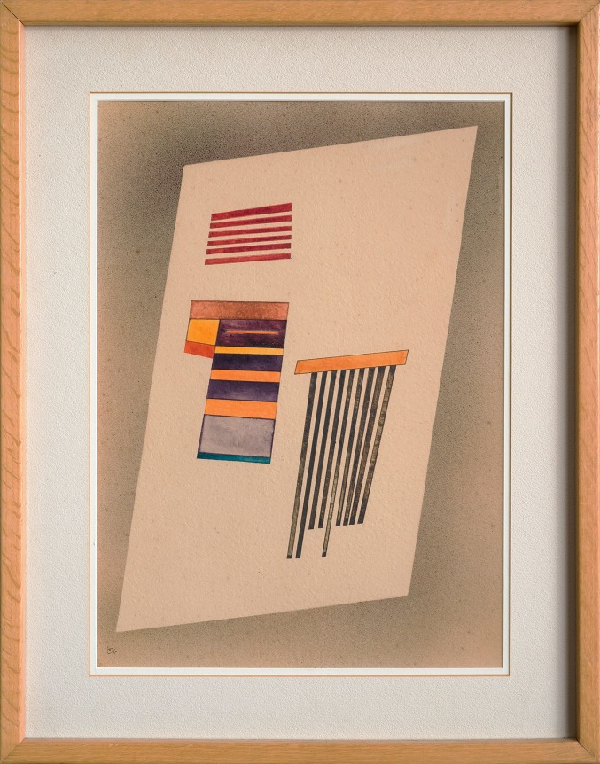 Wassily Kandinsky, Harte Weisung, 1930, Watercolor, pen and ink with 'Spritztechnik' on paper laid down on the artist&rsquo;s mount Sheet: 51 by 36.5 cm (20⅛ by 14⅜ in.) Artist's mount: 61 by 46.6 cm (24⅛ by 18⅜ in.), DDG 65084