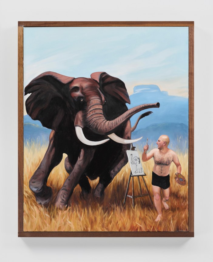 Hadi Falapishi Professional Painter Painting an Elephant, 2024
