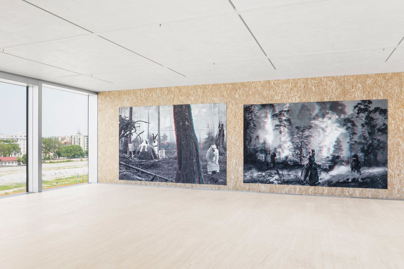 Goshka Macuga, Atlas Permanent installation, Torre, Fondazione Prada, Milan, Italy