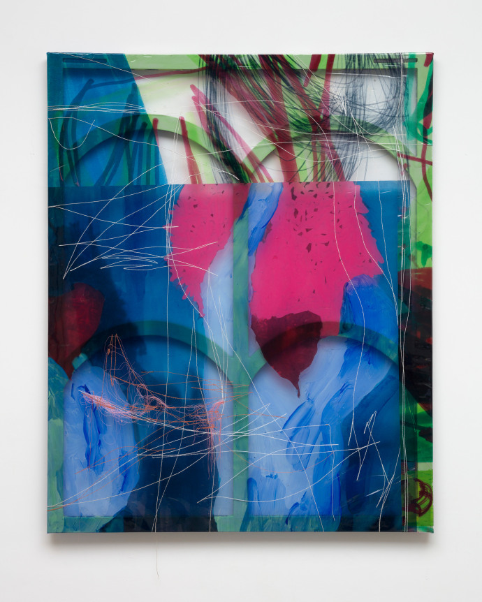 Julien Creuzet big fire take care of our damaged heads, big blue flame fire take care of our souls between our skulls big fire take care of our sad anger, 2023