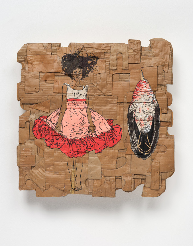 Andrea Bowers Woman with Molokai Creeper, 2022