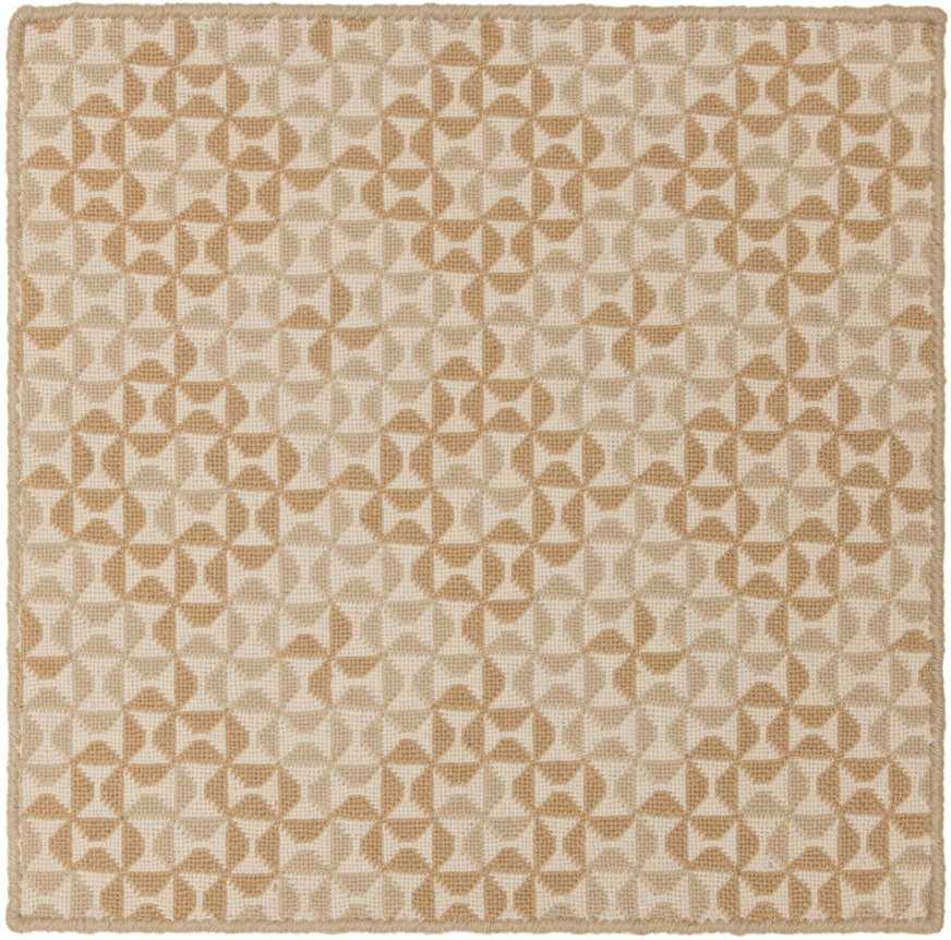 lovella 2' x 2' flatweave sample in the beige white colorway. it has a little bowtie pattern