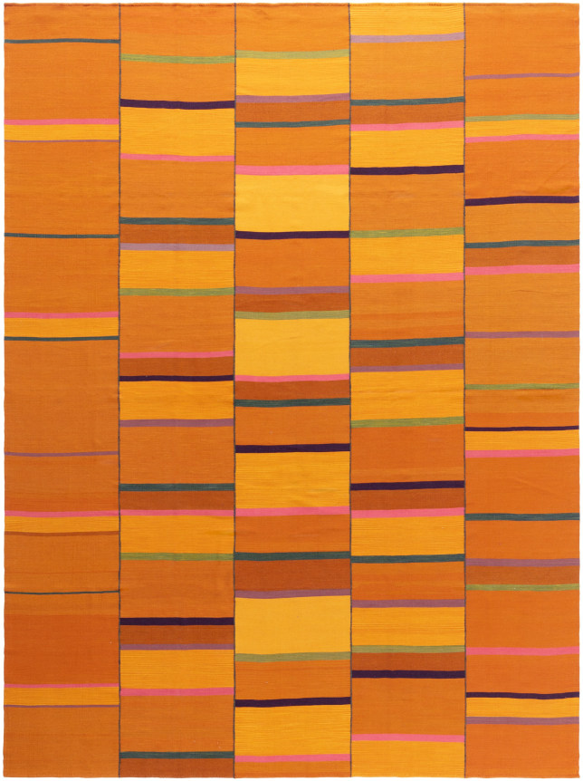 Gold Hand-woven Kia Sar Flatweave Rug in 9'8&quot; x 13'1&quot;