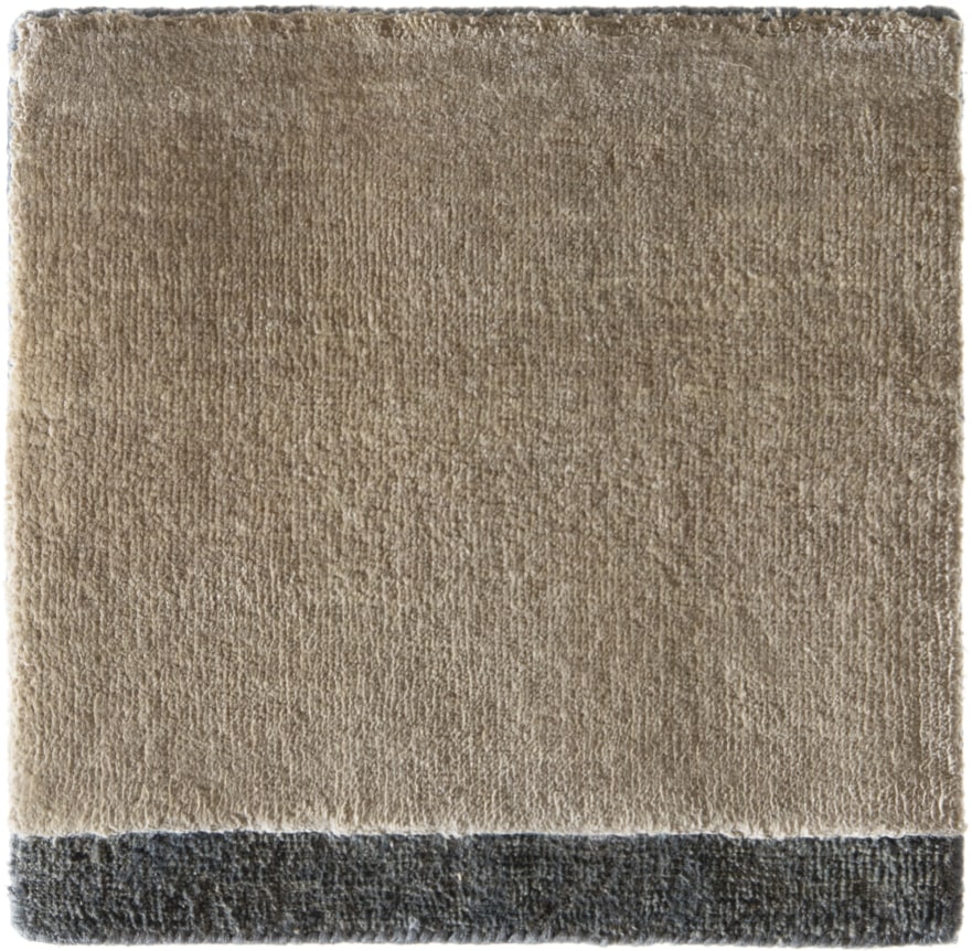 enkel pearl wool and silk hand-knotted rug sample