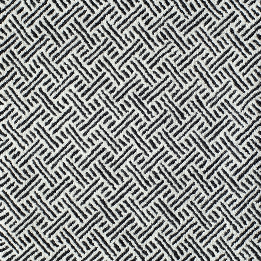 hand-tufted twill black &amp; white rug sample