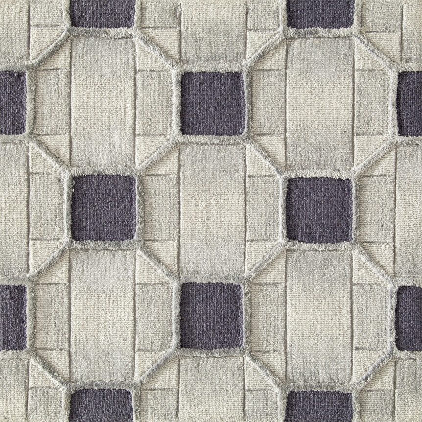 hand-tufted hexa slate rug sample