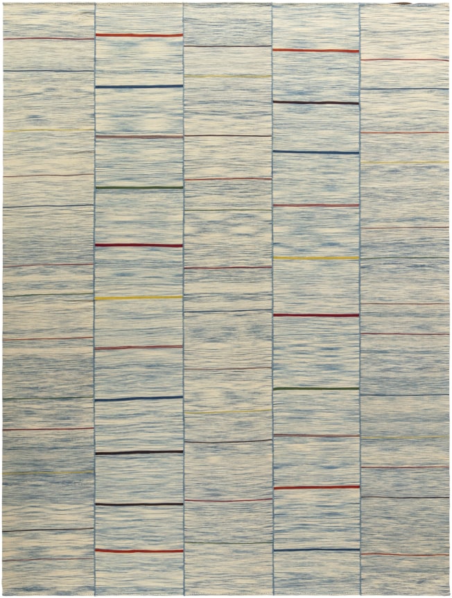 light blue hand-woven wool kia sar flatweave rug