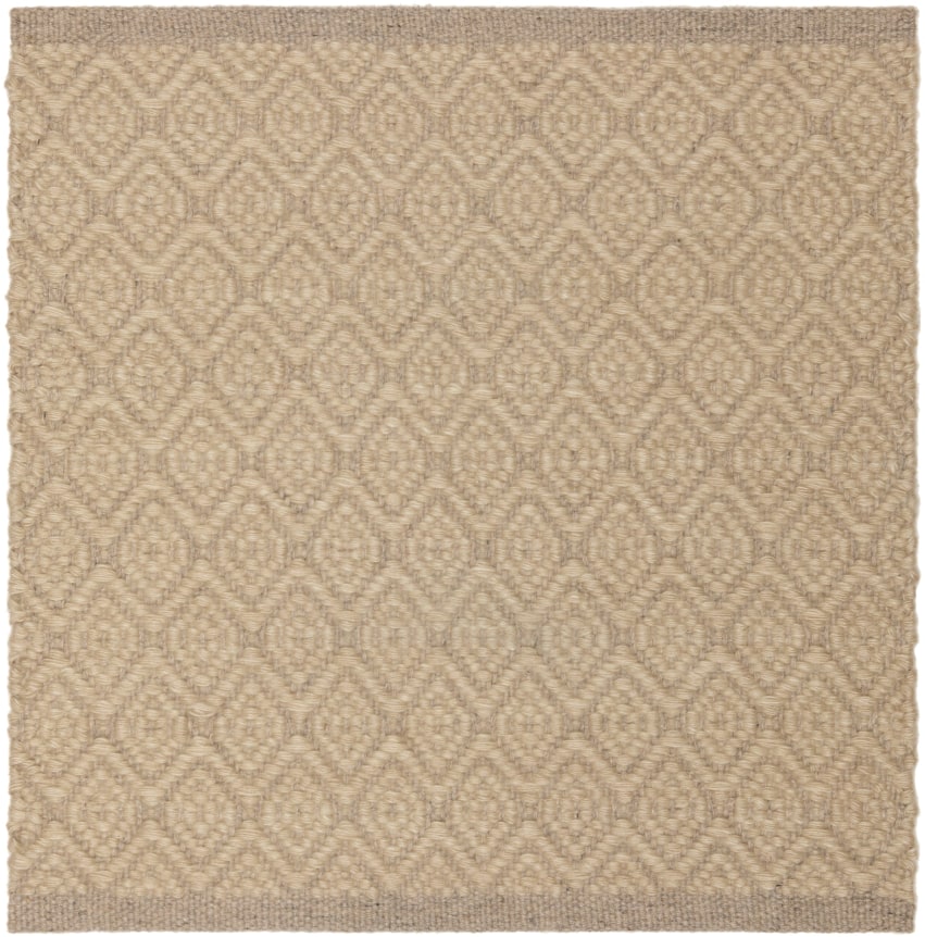 lucine 2' x 2' flatweave sample in the taupe colorway. the sample has a uniform diamond pattern