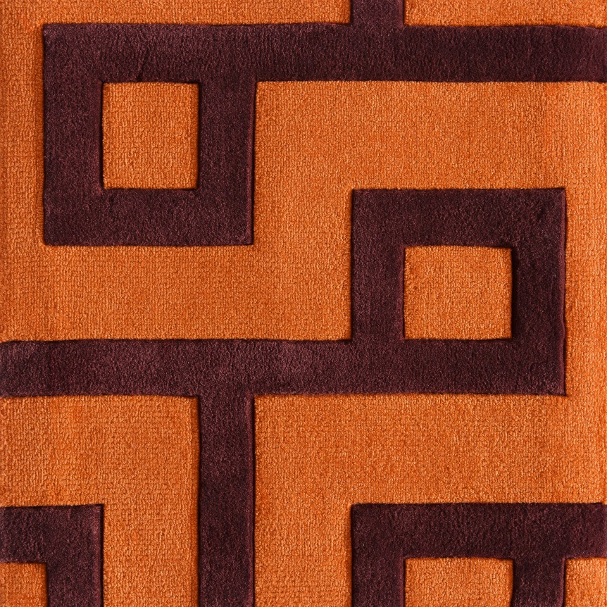 Labyrinth - Persimmon - Hand Tufted-Items - Warp & Weft | Distinctive ...