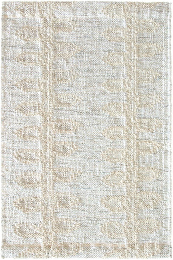 2' x 3' visby flatweave sample with subtle beige grpahic thorns going down the sample