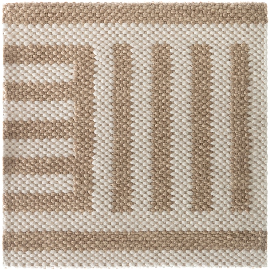 linea tan by yabu pushelberg. indoor outdoor hand-woven rug sample