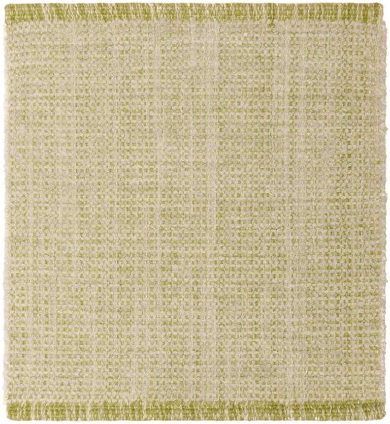 misty 2' x 2' flatweave sample in the green white colorway