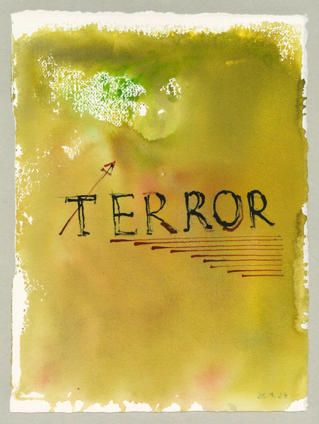 TERROR 2024 ink and crayon on paper