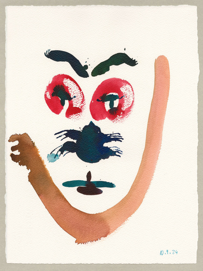 Untitled 2024 ink and crayon on paper