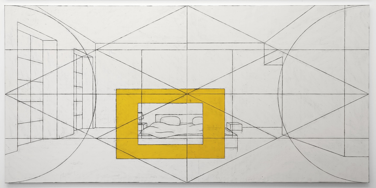 Untitled (2x4 Interior Frame with Bed)