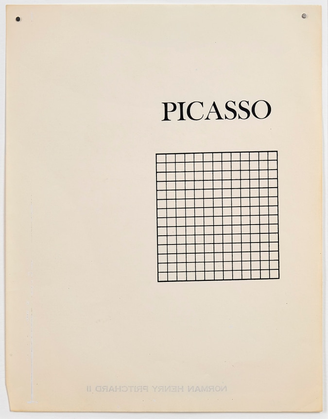 N.H. Pritchard (1939&ndash;1996), Untitled (Picasso)