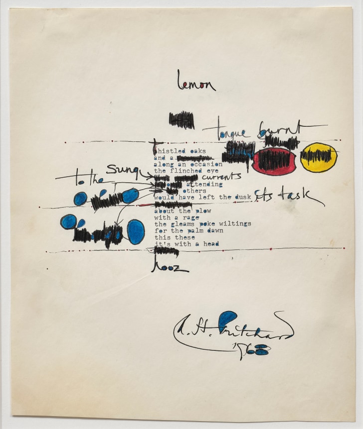 lemon 1968 ink, marker, and typewriter ink on paper