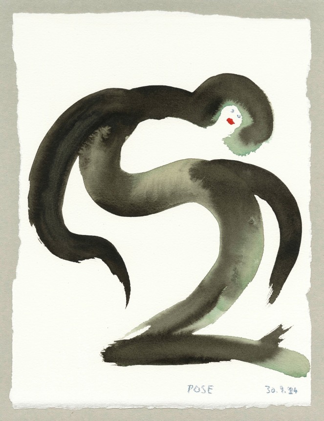 POSE 2024 ink and crayon on paper