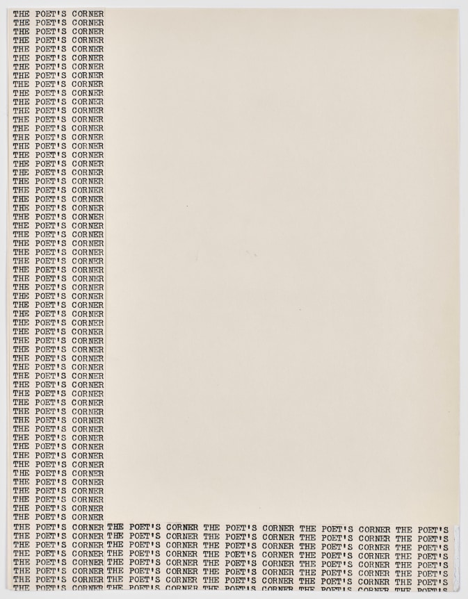 N.H. Pritchard, Untitled (The Poet's Corner) at Peter Freeman, Inc.