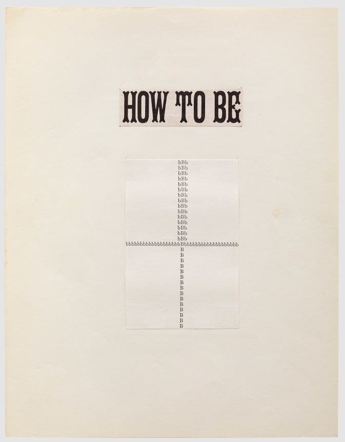 N.H. Pritchard (1939&ndash;1996), Untitled (How to Be)