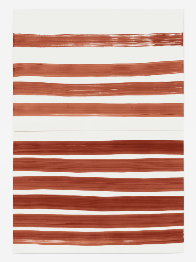 Silvia Bächli Ohne Titel (Rote Bänder, 2teilig)