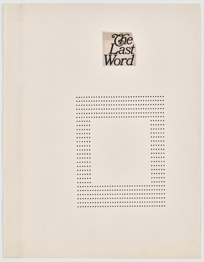 N.H. Pritchard, Untitled (The Last Word) at Peter Freeman, Inc.