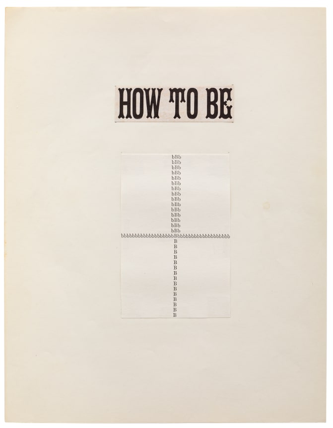 N.H. Pritchard, Untitled (How to Be) at Peter Freeman, Inc.