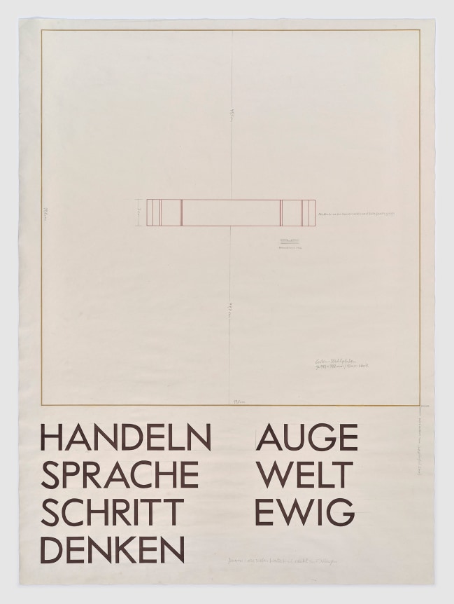 Handeln, Sprache, Schritt, Denken, Auge, Welt, Ewig [Acting, Language, Step, Thinking, Eye, World, Forever]