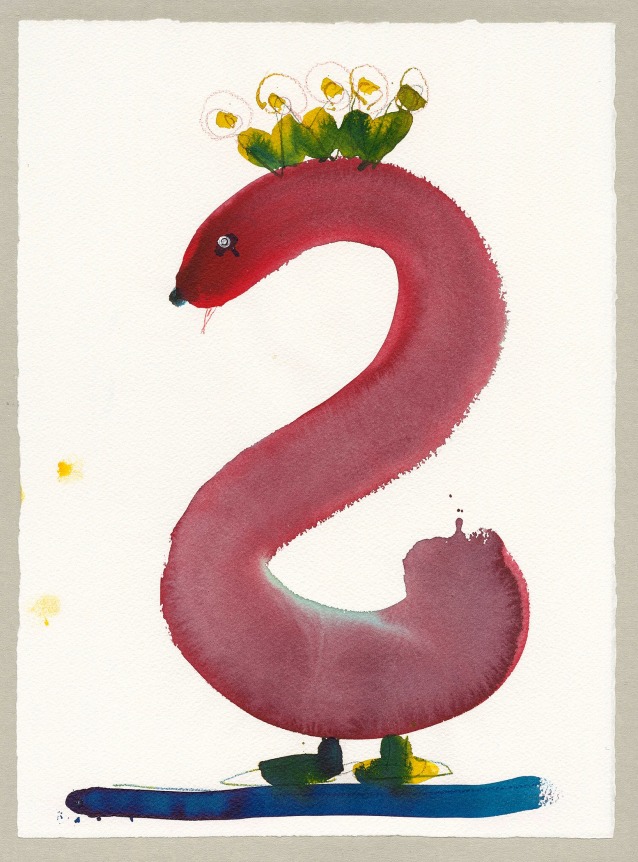 Untitled 2024 ink and crayon on paper