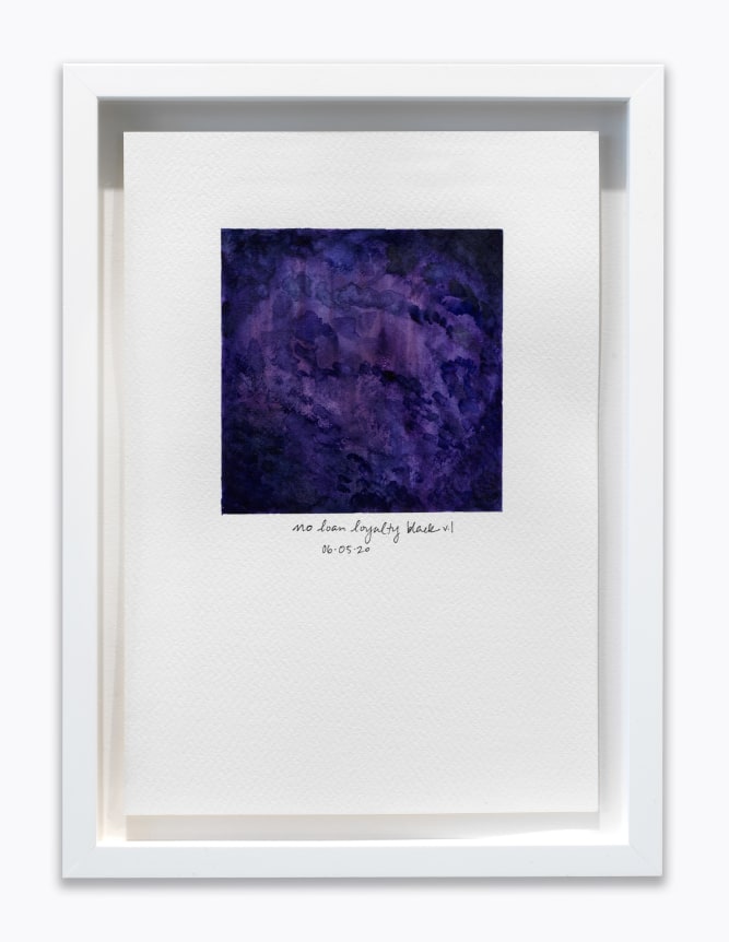 Amanda Williams.&nbsp;What Black is this you say?&mdash;-&ldquo;Until the day he died, my father drove out to Pullman Bank on 111th (even after it was bought by US Bank) to do his banking because it was the only bank that would give him a small business loan to start his accounting firm in 1977; loyalty&rdquo;&mdash;-black (study for 06.05.20),&nbsp;2020. Watercolor on paper, 7 x 10 inches.&nbsp;