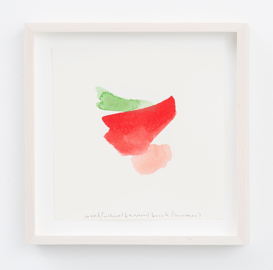 Spencer Finch.&nbsp;Color Notes (Summer), I,&nbsp;2020. Watercolor on paper,&nbsp;set of 25 notes, 7 x 7 inches, paper (each), 9 x 9 inches, frame (each).&nbsp;