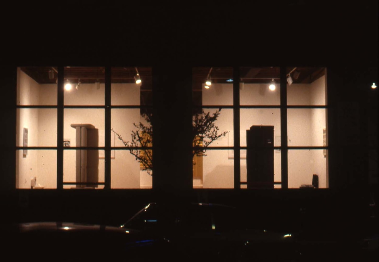 Installation view at Rhona Hoffman Gallery, Gaylen Gerber, Richard House, Jin Lee, Ken Lum,&nbsp;Dan Peterman, Raymond Pettibon, Kay Rosen,&nbsp;Hiroshi Sugimoto, Problems with Reading Rereading,&nbsp;1989.